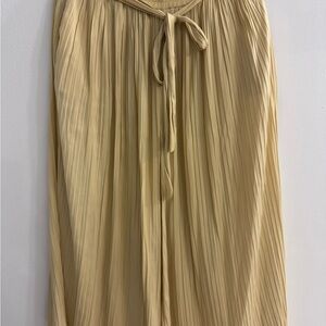 Zara Light Tan Pleated Maxi Skirt
